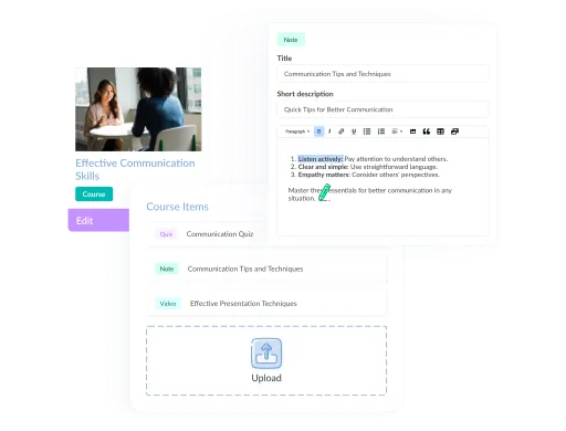 Synap online exam platform UI