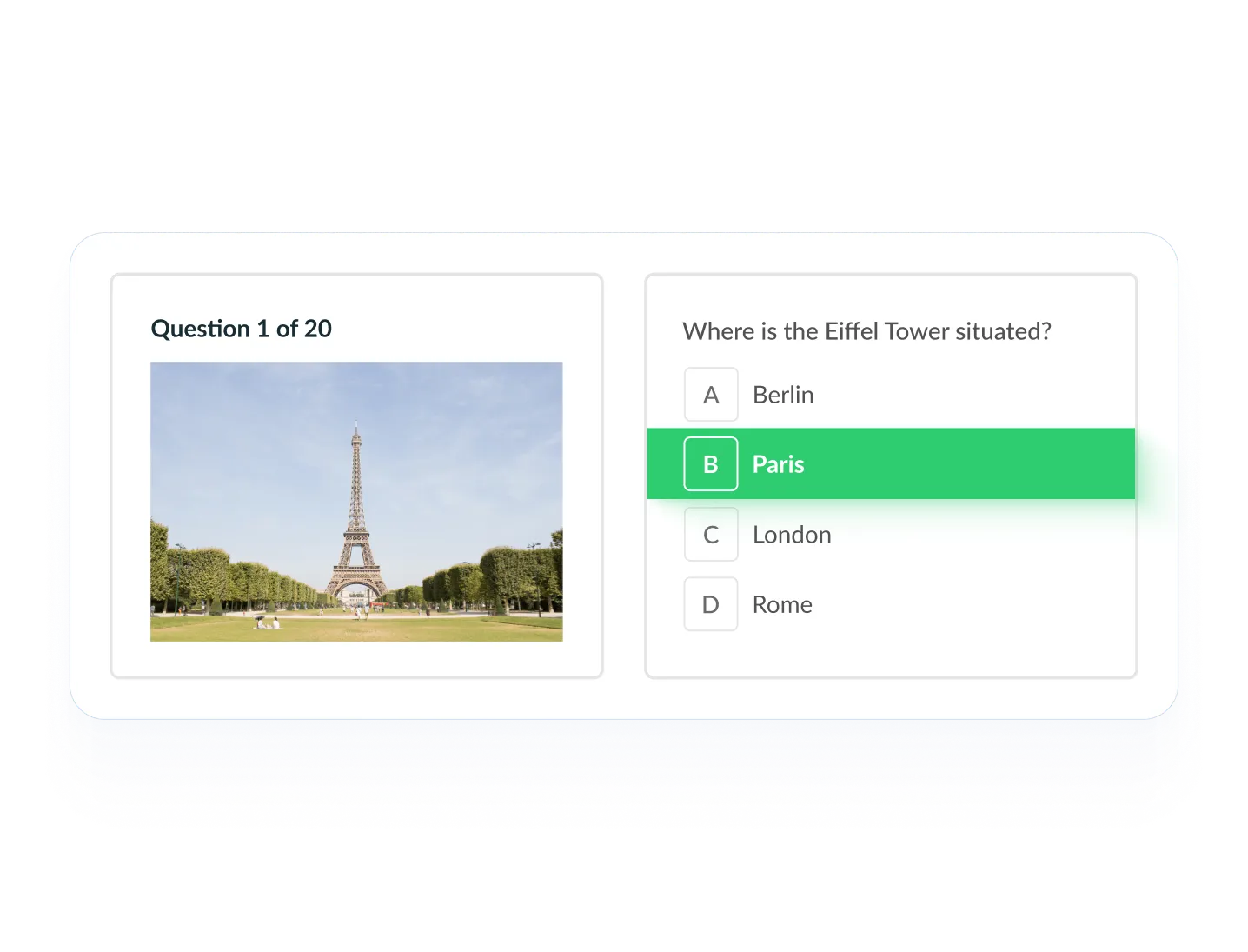 breakdown of exam questions