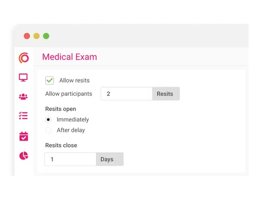 Synap online exam platform UI