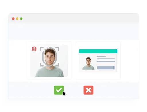 Candidate identity verification using face matching and ID document before starting online exam.