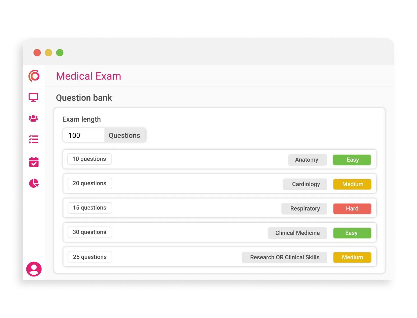 Synap online exam platform UI