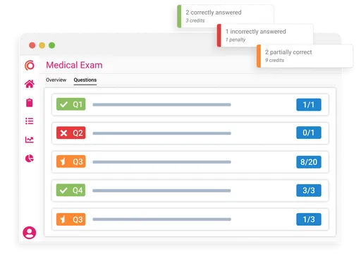Synap online exam platform UI