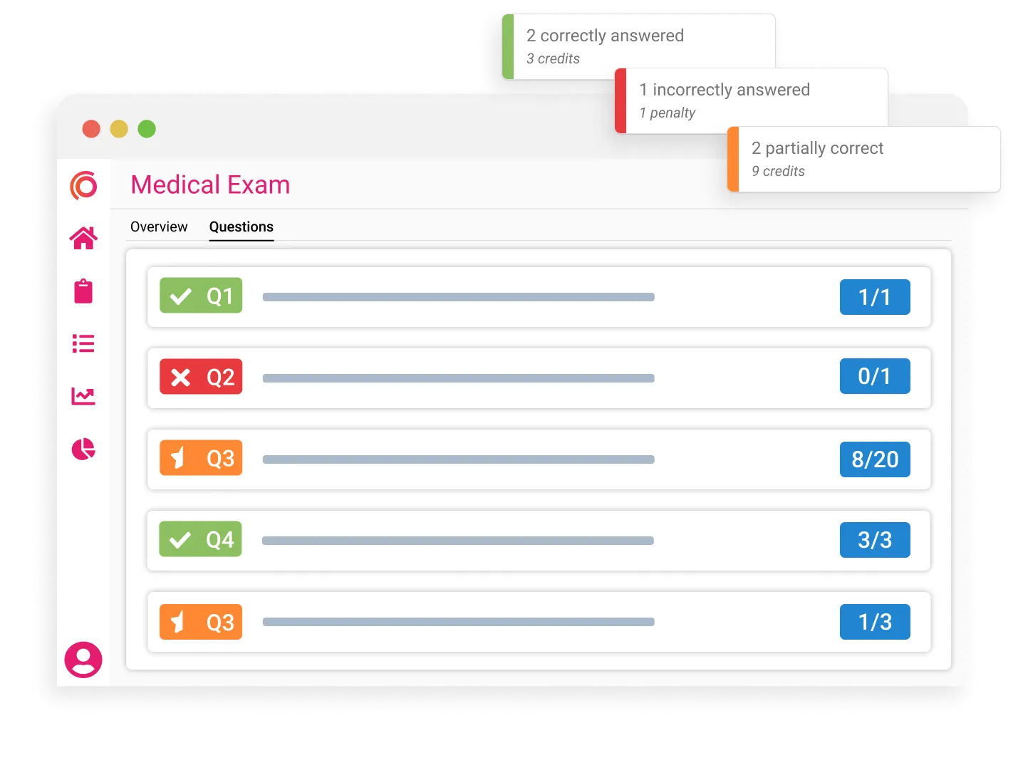 Synap online exam platform UI